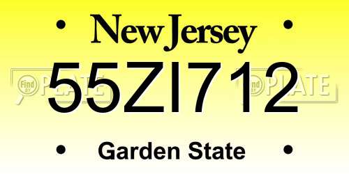 55ZI712 New Jersey License Plate