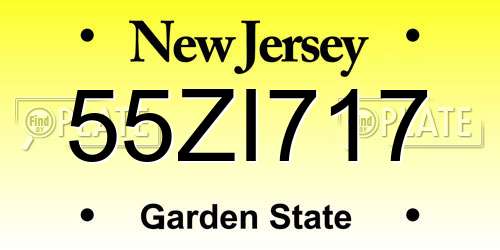 55ZI717 New Jersey License Plate