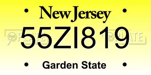 55ZI819 New Jersey License Plate