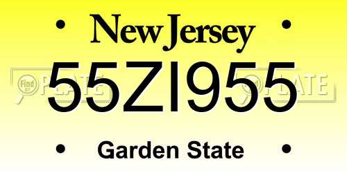 55ZI955 New Jersey License Plate