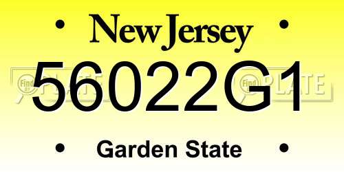 56022G1 New Jersey License Plate