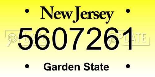 5607261 New Jersey License Plate