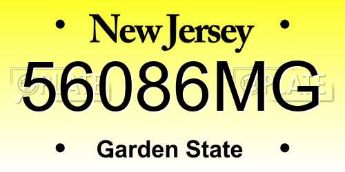 56086MG New Jersey License Plate