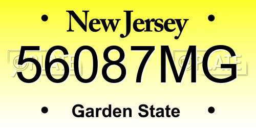 56087MG New Jersey License Plate