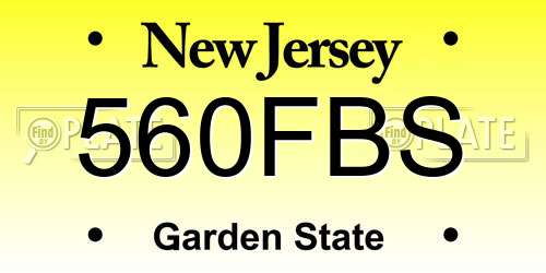 560FBS New Jersey License Plate