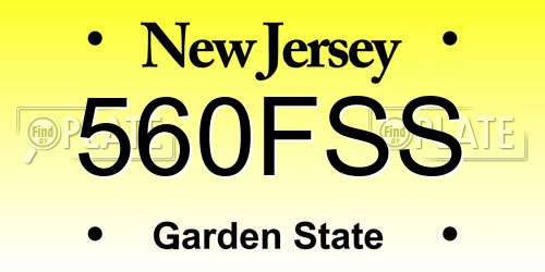 560FSS New Jersey License Plate