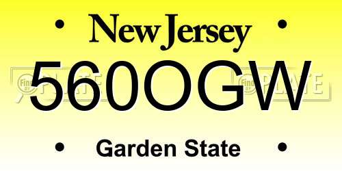 560OGW New Jersey License Plate