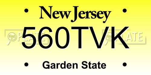 560TVK New Jersey License Plate