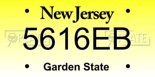 5616EB New Jersey License Plate