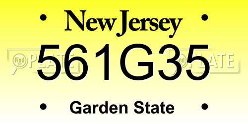 561G35 New Jersey License Plate