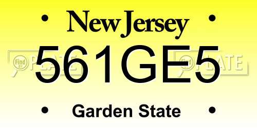 561GE5 New Jersey License Plate