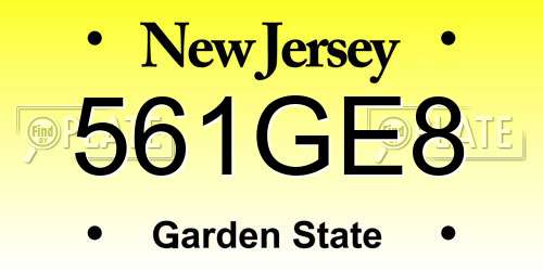 561GE8 New Jersey License Plate