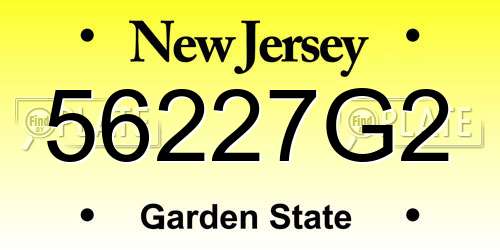 56227G2 New Jersey License Plate