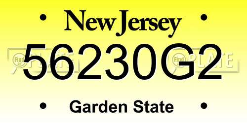 56230G2 New Jersey License Plate