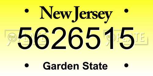 5626515 New Jersey License Plate