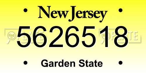 5626518 New Jersey License Plate