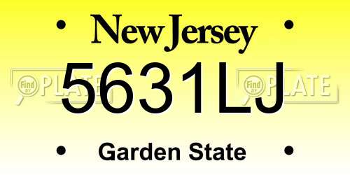 5631LJ New Jersey License Plate