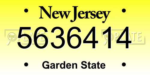 5636414 New Jersey License Plate