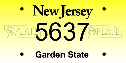 5637 New Jersey License Plate