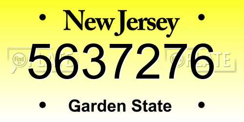 5637276 New Jersey License Plate
