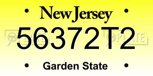56372T2 New Jersey License Plate