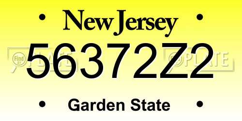 56372Z2 New Jersey License Plate