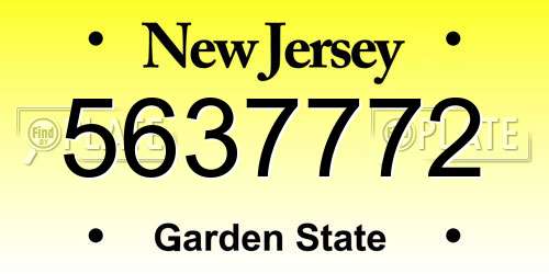 5637772 New Jersey License Plate