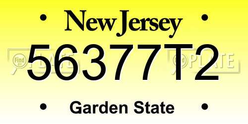 56377T2 New Jersey License Plate