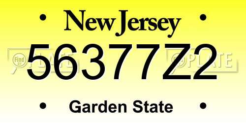 56377Z2 New Jersey License Plate