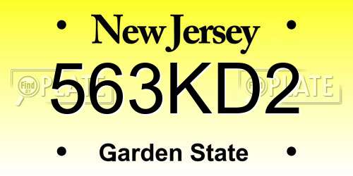 563KD2 New Jersey License Plate