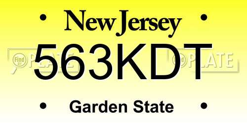 563KDT New Jersey License Plate