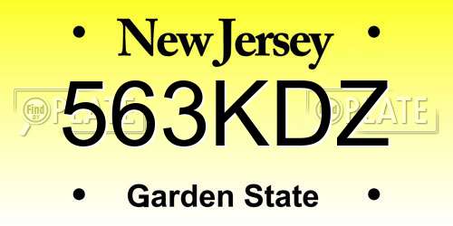 563KDZ New Jersey License Plate