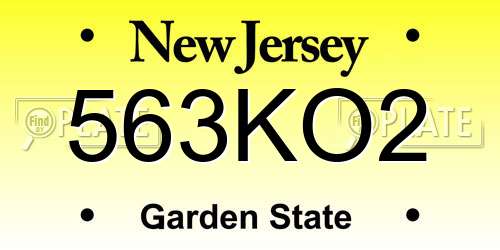 563KO2 New Jersey License Plate