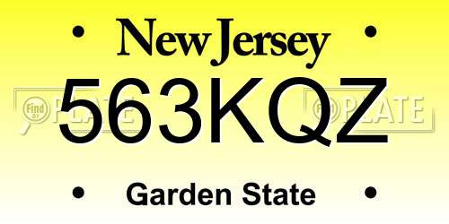 563KQZ New Jersey License Plate
