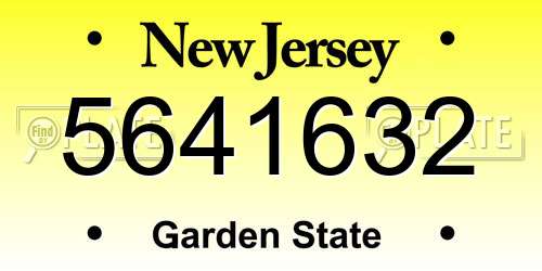 5641632 New Jersey License Plate