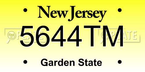 5644TM New Jersey License Plate