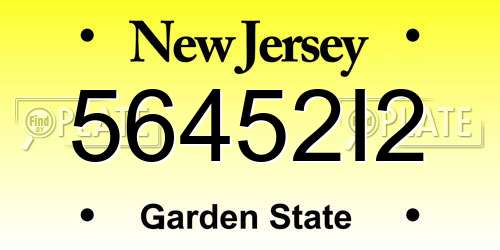 56452I2 New Jersey License Plate