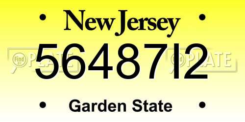 56487I2 New Jersey License Plate