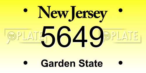 5649 New Jersey License Plate