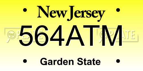 564ATM New Jersey License Plate