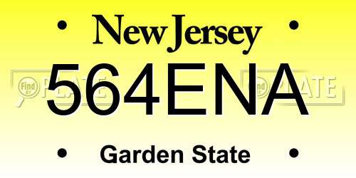 564ENA New Jersey License Plate