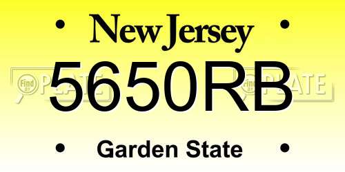5650RB New Jersey License Plate