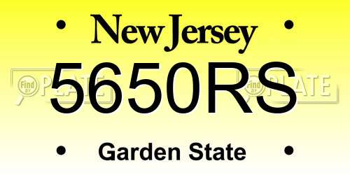 5650RS New Jersey License Plate