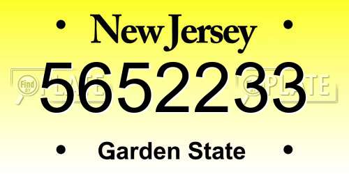5652233 New Jersey License Plate