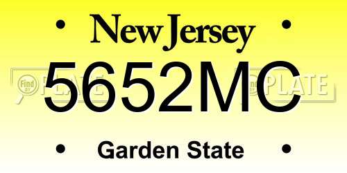 5652MC New Jersey License Plate