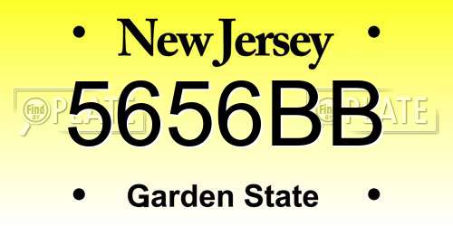 5656BB New Jersey License Plate