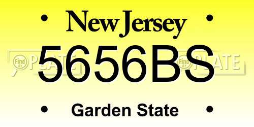 5656BS New Jersey License Plate