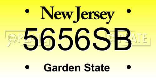 5656SB New Jersey License Plate