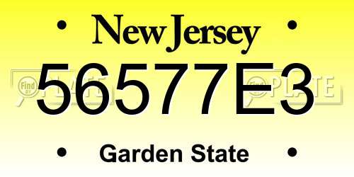 56577E3 New Jersey License Plate