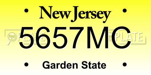 5657MC New Jersey License Plate